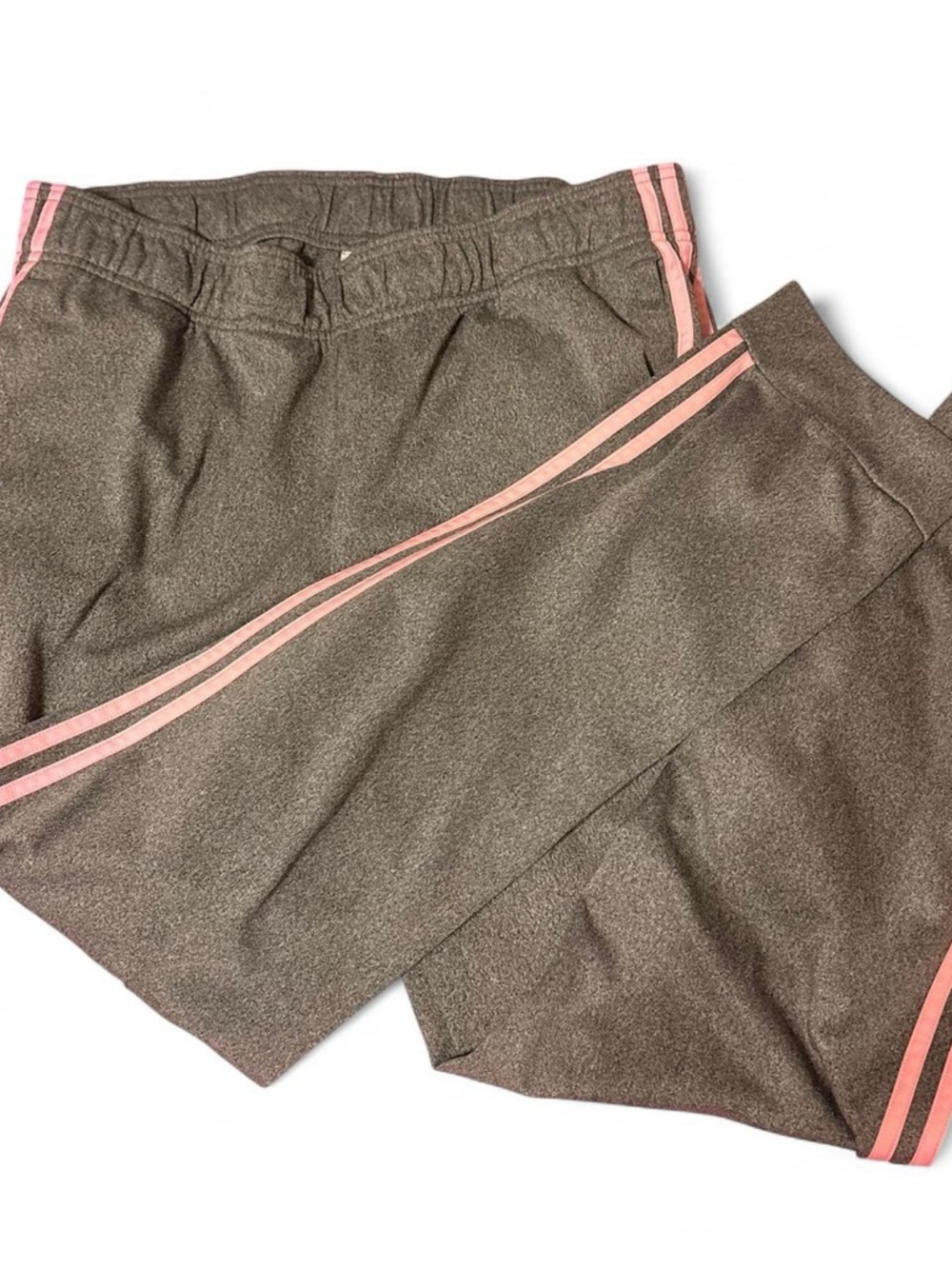 Adidas Grey Track Pants with Pink Side Stripes - Picture 3 of 4